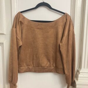 Cynthia Rowley NWOT suede off-shoulder sample top S